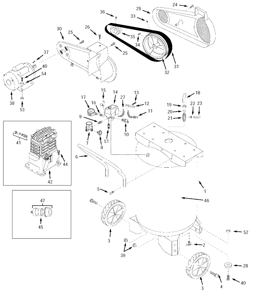 Air-Compressor Parts Diagram and Parts List for VT6315  Campbell Hausfeld Compressor
